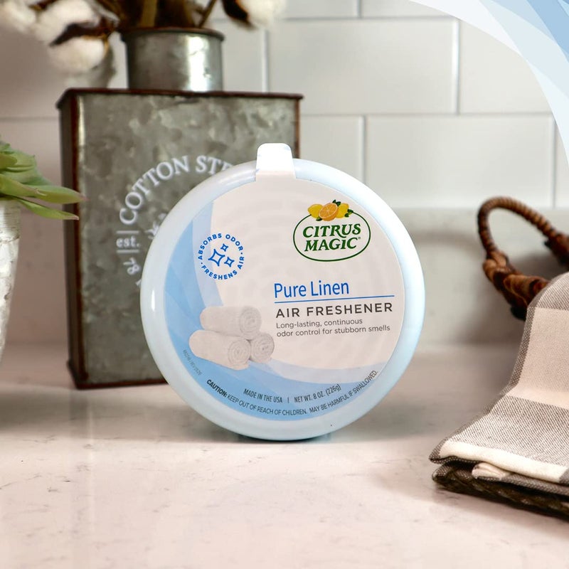 Citrus Magic Odor Absorbing Solid Air Freshener, Pure Linen, 8-Ounce, Pack of 3 - Image 2